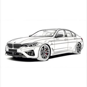 Auto-Malvorlagen | 40 Sport- und Luxuswagen-Designs | Auto-Malbuch für Kinder und Erwachsene | PDF zum Ausdrucken Bild 4