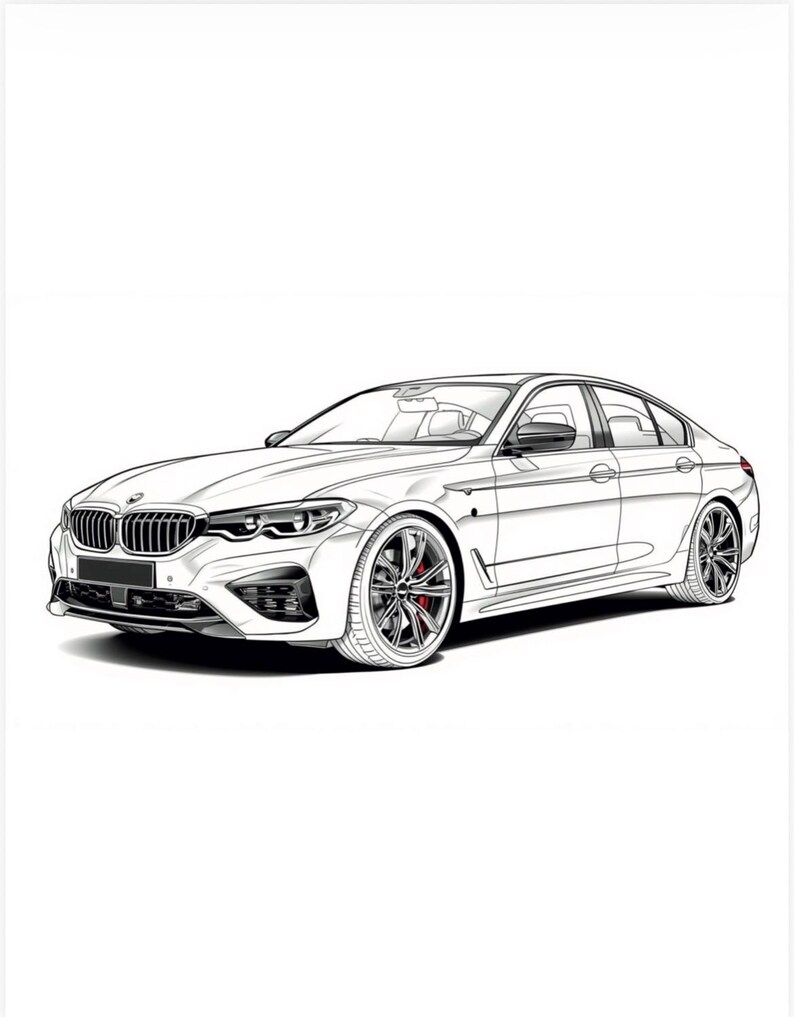 Auto-Malvorlagen | 40 Sport- und Luxuswagen-Designs | Auto-Malbuch für Kinder und Erwachsene | PDF zum Ausdrucken Bild 4