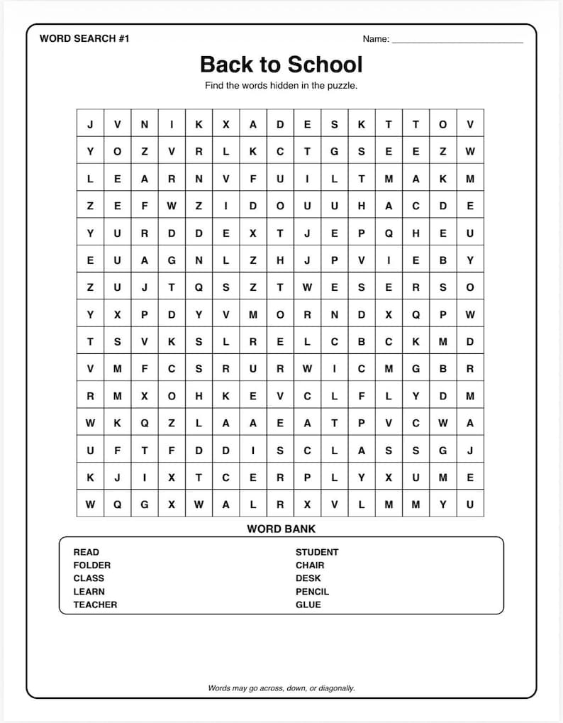 100 Word Search Puzzles for Kids, Printable PDF Bundle With Answer Keys - Etsy UK