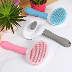 Dog Grooming Brush for Long Hair, Stainless Steel Comb for Pets, Cat and Dog Hair Remover Tool, Detangling Comb for Home Groomers