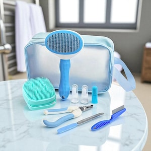 9 Piece Pet Grooming Kit, Dog and Cat Hair Removal, Nail Clipper