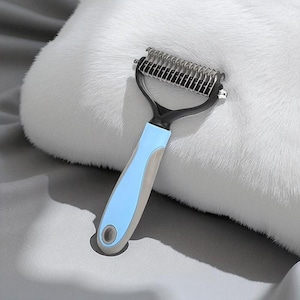 Double Sided Pet Grooming Comb for Dogs & Cats – Deshedding, Dematting Tool – Stainless Steel Dog Hair Removal Brush Massage Comb