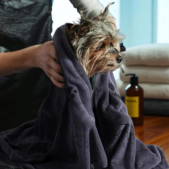 Microfiber Pet Bath Towel: Quick Dry Dog Cat Grooming Cloth