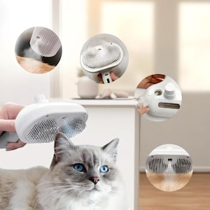Pet Grooming Brush Steam, Deshedding Tool for Dogs & Cats, Hair Removal Comb, Anti-Frizz, Groomer Hair Styling Tool