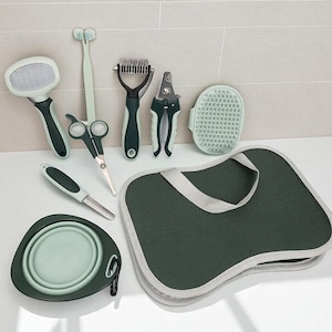 8-in-1 Pet Grooming Kit: Dog & Cat Hair Removal, Nail Clippers