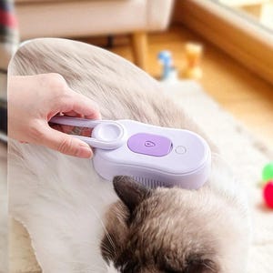 Pet Spray Massaging Comb for Dogs Cats | Deshedding Brush with Spray | Pet Grooming Tool for Hair Removal | No Bath Needed