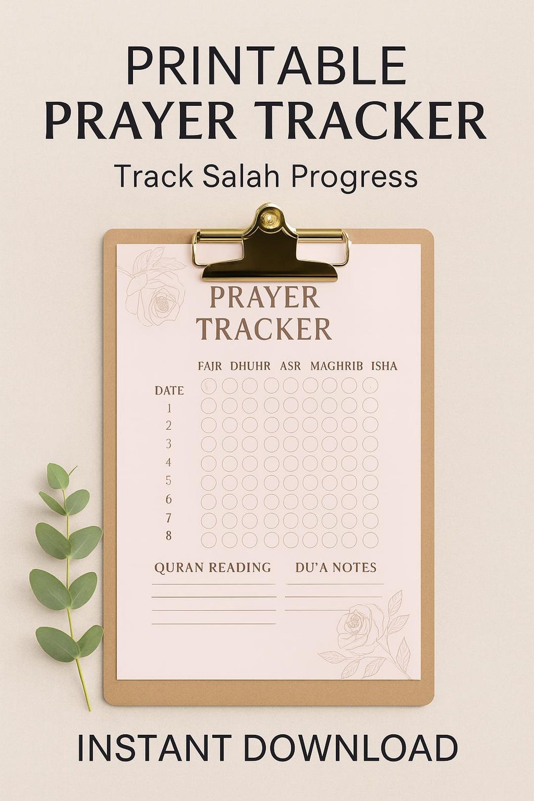 Salah Prayer Tracker | Islamic Daily Prayer Log | Muslim Planner ...