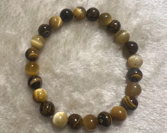 Golden Bronze Tiger Eye Bracelet 8mm • Natural Stone • Clarity & Energy Jewelry
