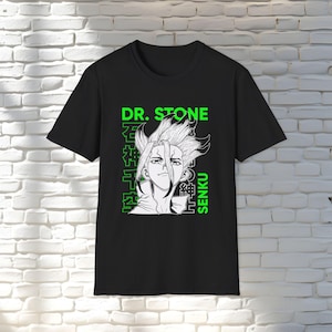 Dr STONE Senku T-Shirt Anime Science Tee Ishigami Senku Graphic Shirt Shonen Jump Anime Apparel, Unisex Tee, Soft Cotton Shirt, Anime Lover