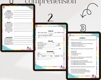 Children's Bible Verse Worksheet | Homeschool Scripture Activities (Digital Download)