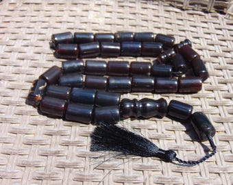 172 gr Big Tasbih Rosary Komboloi 33+2 Beads 16x22mm, Indonesian Cherry Red Amber, Healing Meditation Tool