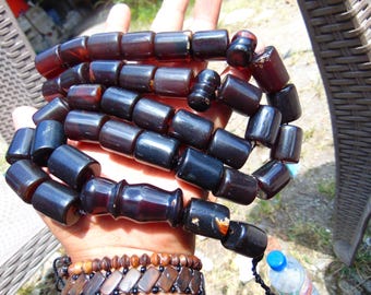 169 gr Big Tasbih Rosary Komboloi 33+2 Beads 16x22mm, Indonesian Cherry Red Amber, Healing Meditation Tool