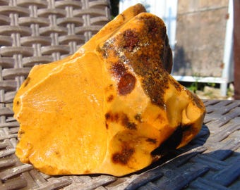 Ámbar amarillo aromático perfumado de Indonesia, pulido en bruto, de 168 gramos, para la curación (26AYE34)