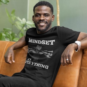 Mindset ist alles T-Shirt, motivierendes Gym Shirt, Fitness Grafik T-Shirt, positiv denkendes Shirt, Herren Workout Streetwear