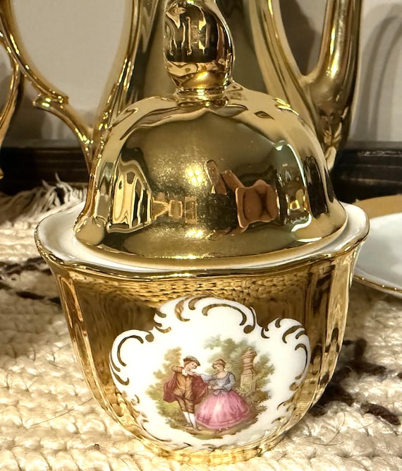 Bavarian 24K Gold Handarbeit Porcelain Tea Set - Etsy