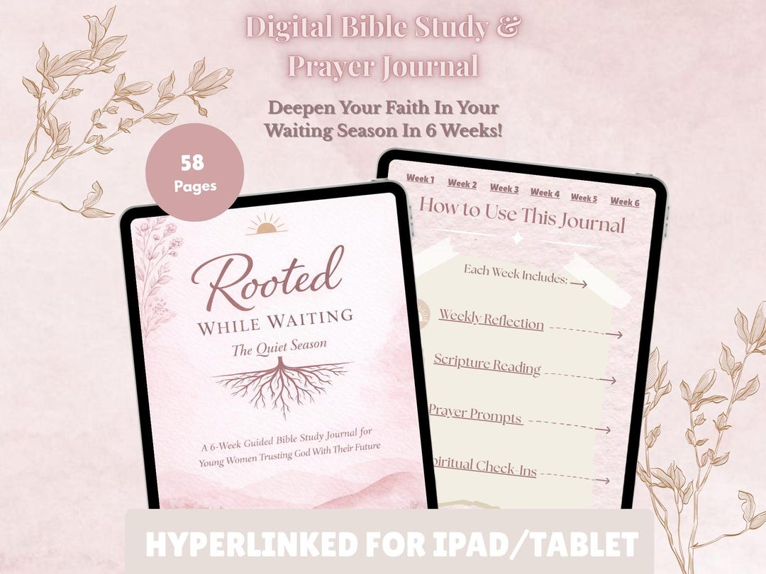 Christian Digital Bible Study Journal for Women | Rooted While Waiting ...