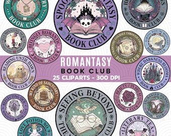 Bundle de cliparts romantiques du club de lecture PNG 300 DPI
