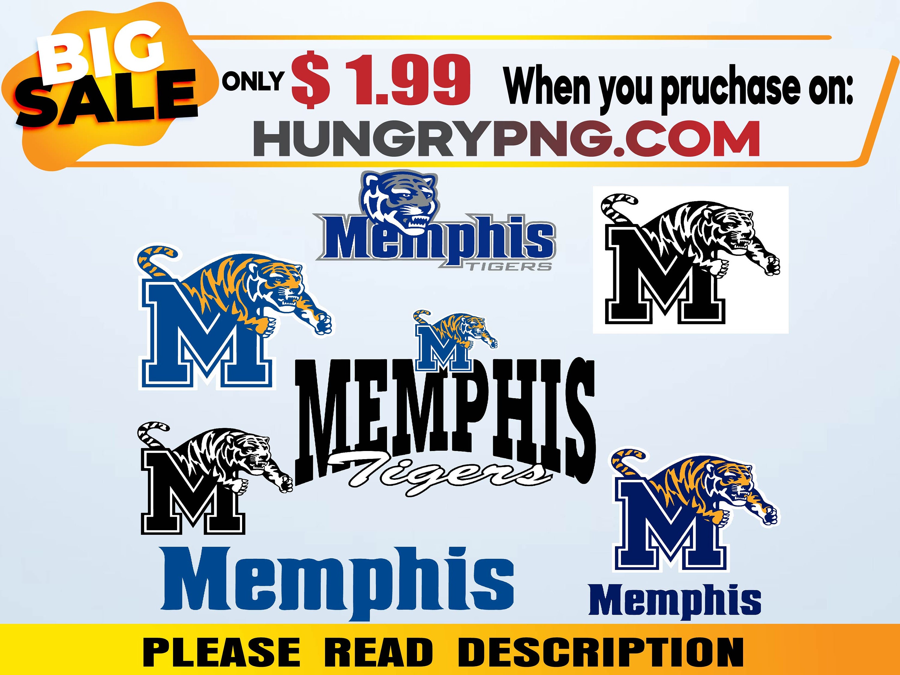 Memphis-tigers Svg Memphis-tigers Logo-bundle N-c-aa Team - Etsy