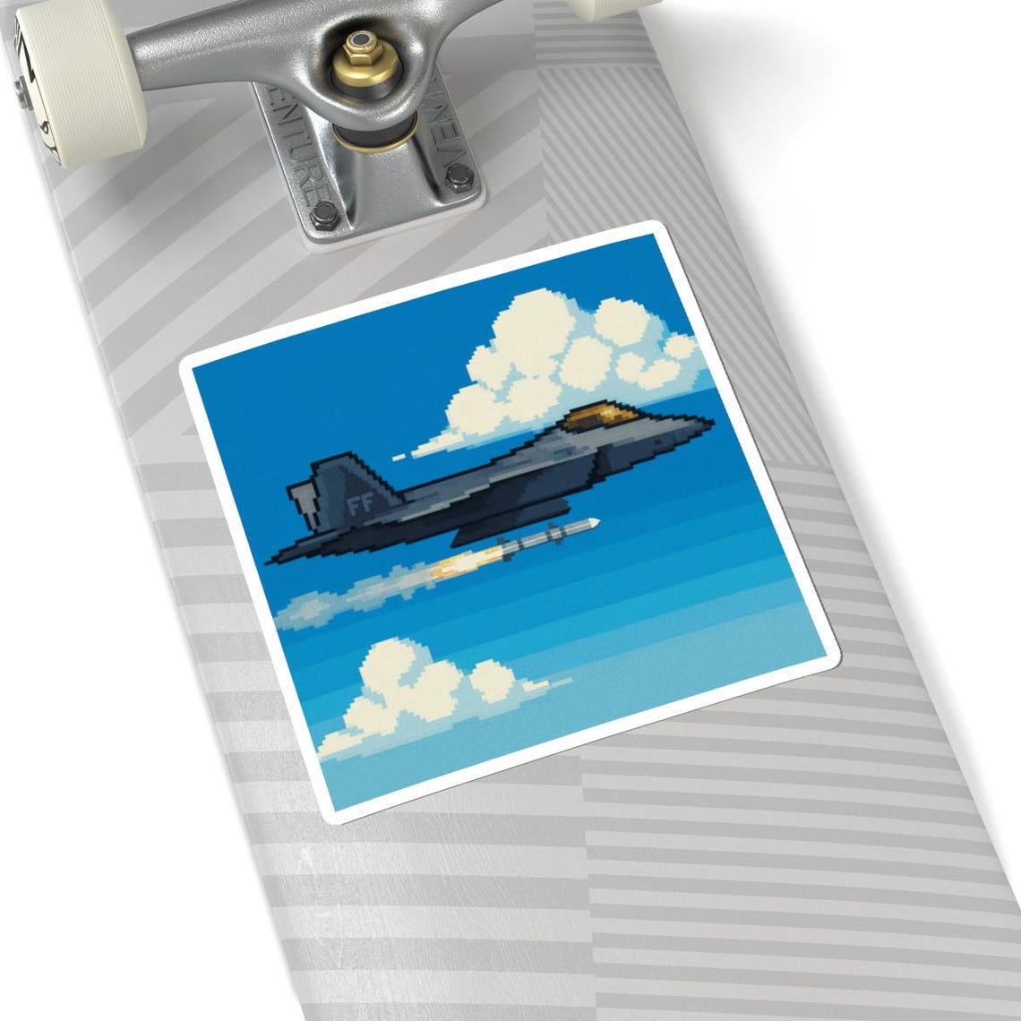 F-22 Raptor Firing AIM -120 AMRAAM Pixel Art Sticker Military Pixel ...