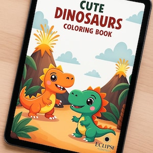 Cute Dinosaurs Coloring Book for Kids Ages 3–8 – Fun Activity Book with Baby Dinos, T-Rex, Triceratops, Stegosaurus to Color