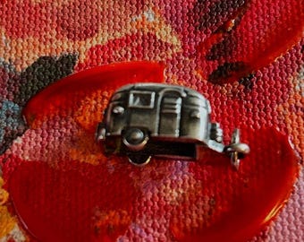 Sterling Silver 3D RV Camper Trailer Charm Or Pendant - 925