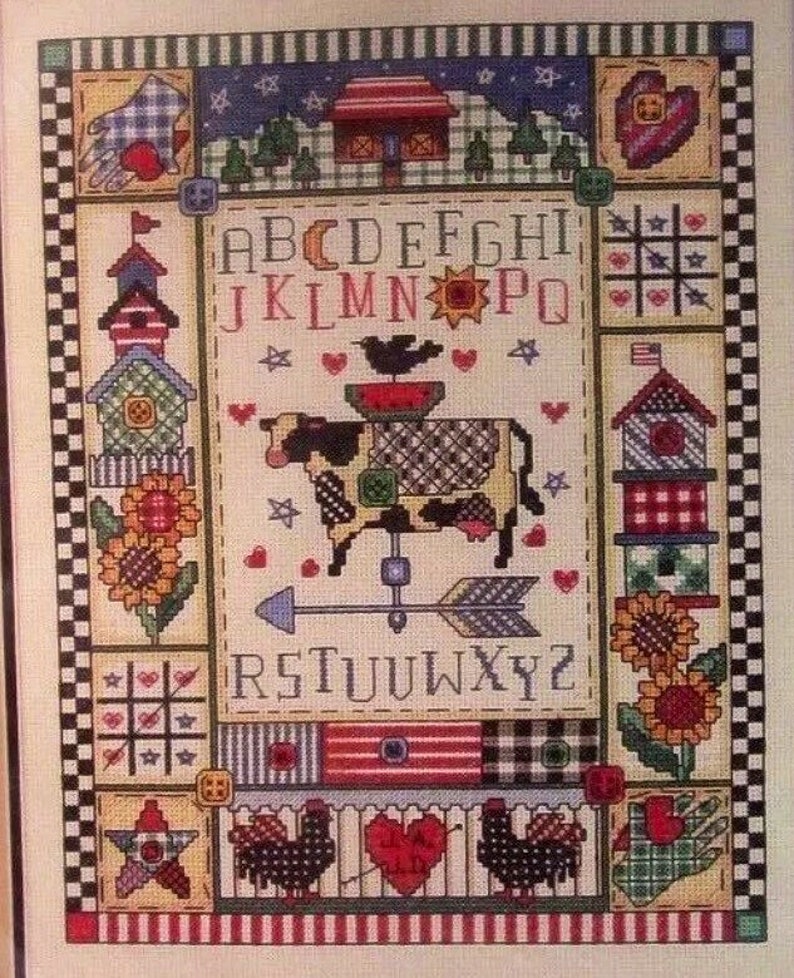 Vintage Dimensions Rare \u201cCountry Sampler counted cross stitch kit Hobbies Crafts Gifts