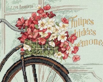 Dimensions "Parisian Bicycle" counted cross stitch kit  Hobbies Crafts Gifts