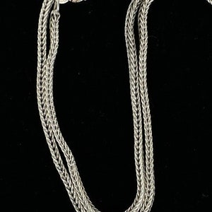 Vintage Sterling Silver 2.5mm Foxtail Chain Necklace 20.5”