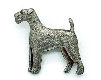 Vintage Mid Century Pewter Standard Schnauzer Dog Pin Brooch/ Vintage Schnauzer Dog Pin/ Vintage Schnauzer Brooch/ Pewter Dog Brooch/ Dog