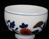 Antique 1800s Japanese Imari Footed Small Bowl Floral Blue Red Gold Design
