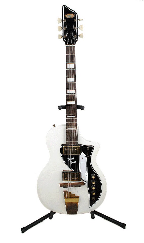 Crook Electric Guitar - 1950 S Supro Dual Tone White Electric Guitar Model 1524 Etsy