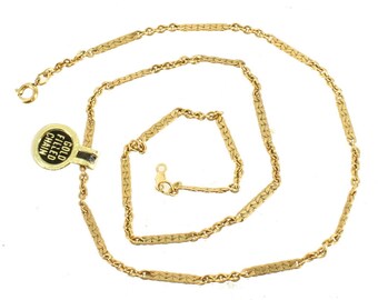 Rare Vintage 12K GF Gold Filled Chain Link Necklace New Old Stock W/Tag 18&quot; N/C/ Good Gift/ Gift for Her/ Gift for Him/ GF Cool Chain/ Gift