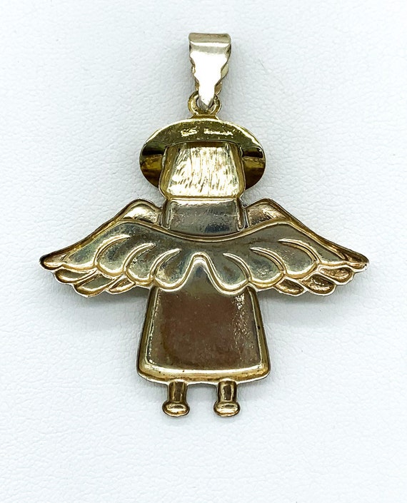 Vintage Sterling Silver Gold Wash Angel Angelic F… - image 6
