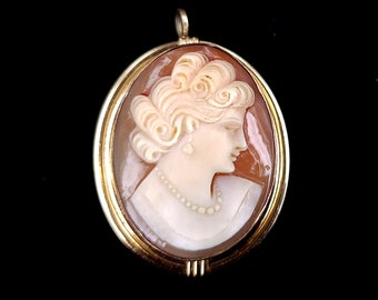 ヴィンテージカメオネックレス：ゴールドフィルドペンダント、繊細な