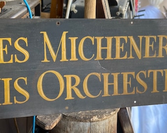 Original Vintage Steel Sign Advertising Les Michener Jazz Swing Music Memorabilia/Music Sign/Vintage Music Sign/Wall Decoration/ Good Gift