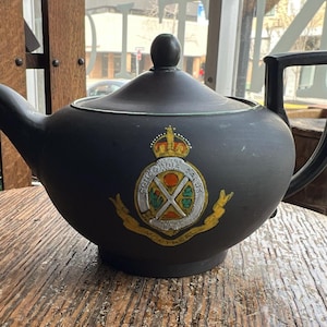 Antique Wedgwood Black Basalt Kelock Ware Miniature Teapot Montreal Canada Rare