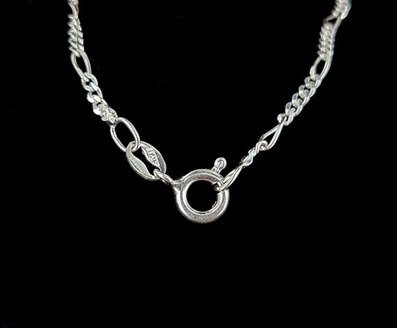 Vintage Sterling Silver Figaro Unique Chain Neckl… - image 5