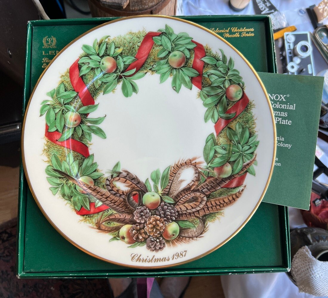 Vintage Lenox Colonial Christmas Wreath Plate 1987 Ltd Edition
