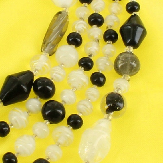 Vintage Czech Glass Smoky Bi-morphic Beads 5 Stra… - image 3