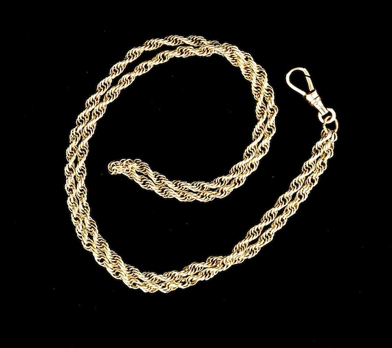 Vintage 12k Gold Filled Thick Light Weight Rope Chain Watch Chain Fob  Holder 24 / Vintage Gold Filled Jewelry / Watch Fob / Gifts for Them -   Canada