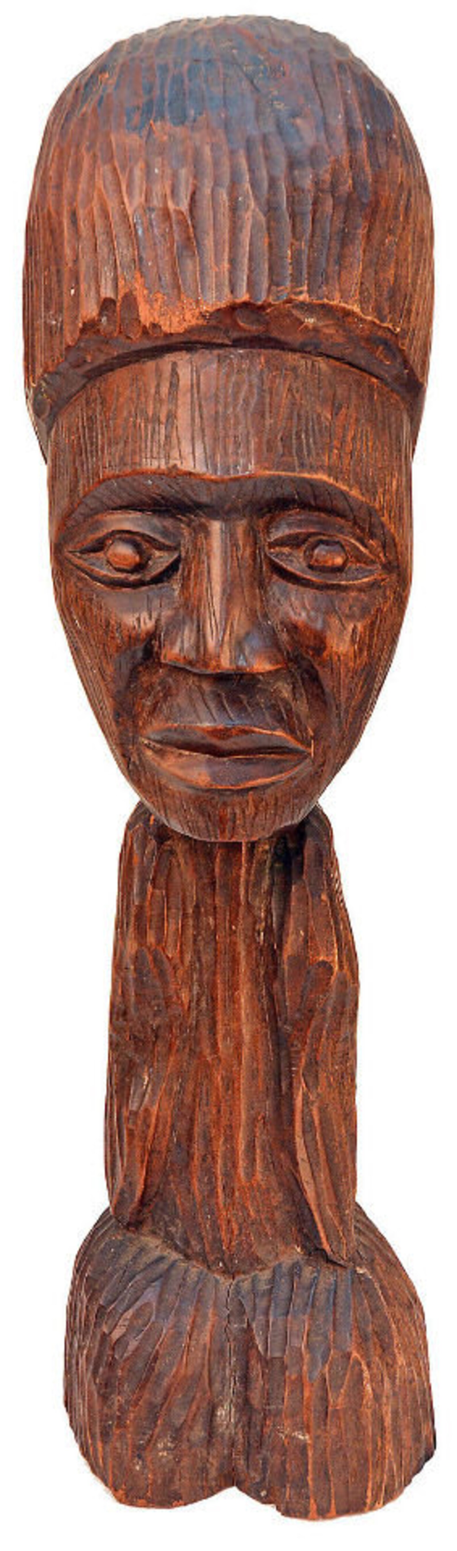 Vintage Tiki African Wooden Bust Statue Carved Modernist Life Etsy