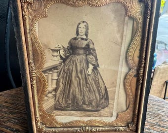 アンティークフォト　アンブロタイプ　女性 アンティークフォト アンブロタイプ 女性