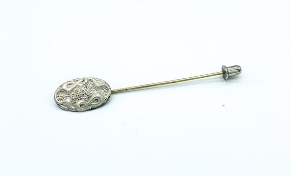 Antique Art Nouveau Sterling Silver Vine Knot Oval