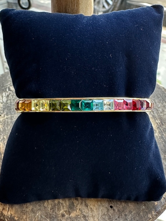 アクセサリー Vintage GIVENCHY Color Stone Bracelet Vintage Givenchy Crystal & Stone Flex Bracelet(gold-tone2898