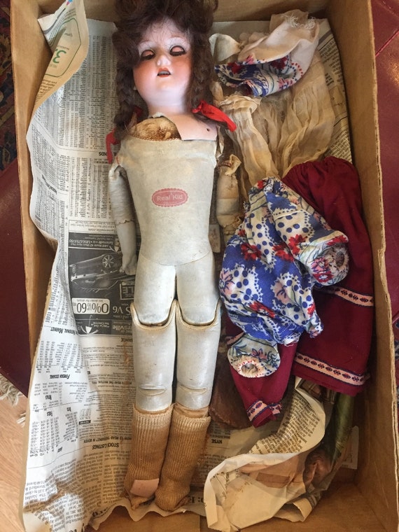 Antique Armand Marseille 19” German Bisque Real Kid Doll 370