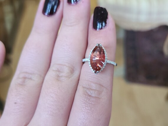 Estate 14k White Gold 5.83cttw Spessartite Garnet… - image 8