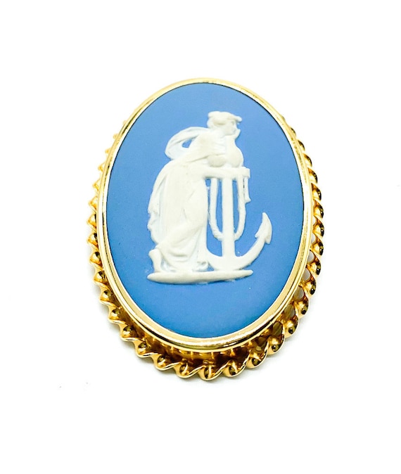 Vintage Wedgwood Blue Jasperware Nautical Maiden … - image 4