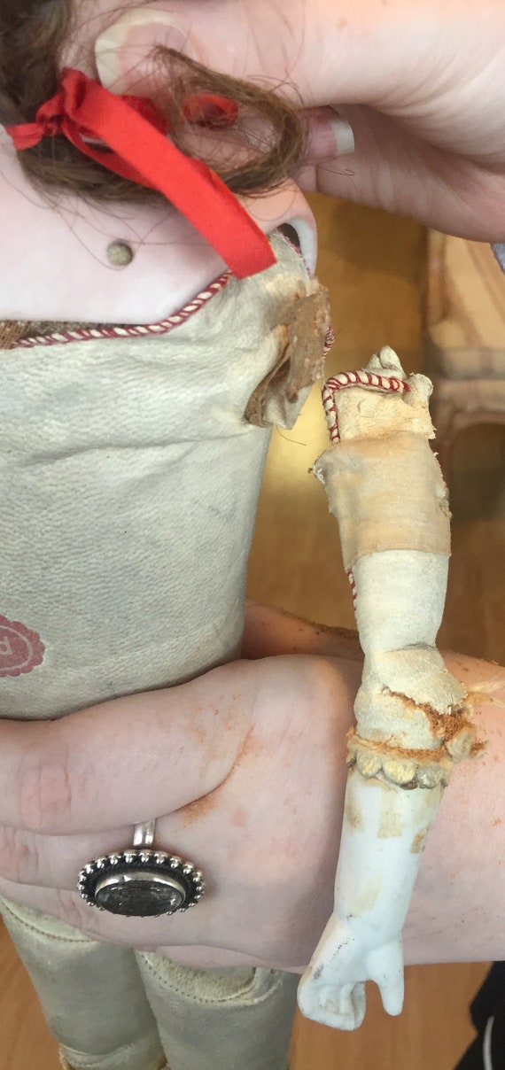 Antique Armand Marseille 19” German Bisque Real Kid Doll 370