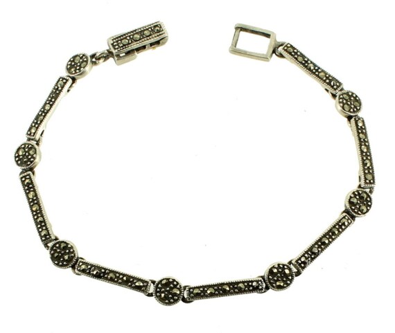 Antique Art Deco Sterling Silver Pave Marcasite Li