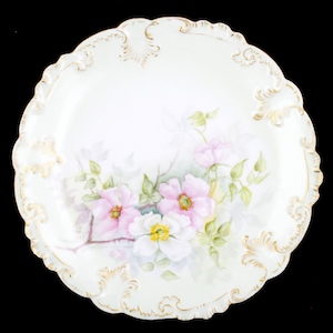 Antique GDA Limoges France Floral Dogwood Flower Porcelain Plate Signed B.A.B/ Hand Painted Dogwood Flower Plate/ Limoges Plate/ French